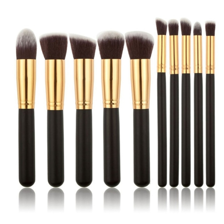 Professional gentle makeup brushes 10-Pack, Black in the group BEAUTY & HEALTH / Makeup / Tools & Make up set / Brushes at TP E-commerce Nordic AB (38-28411)