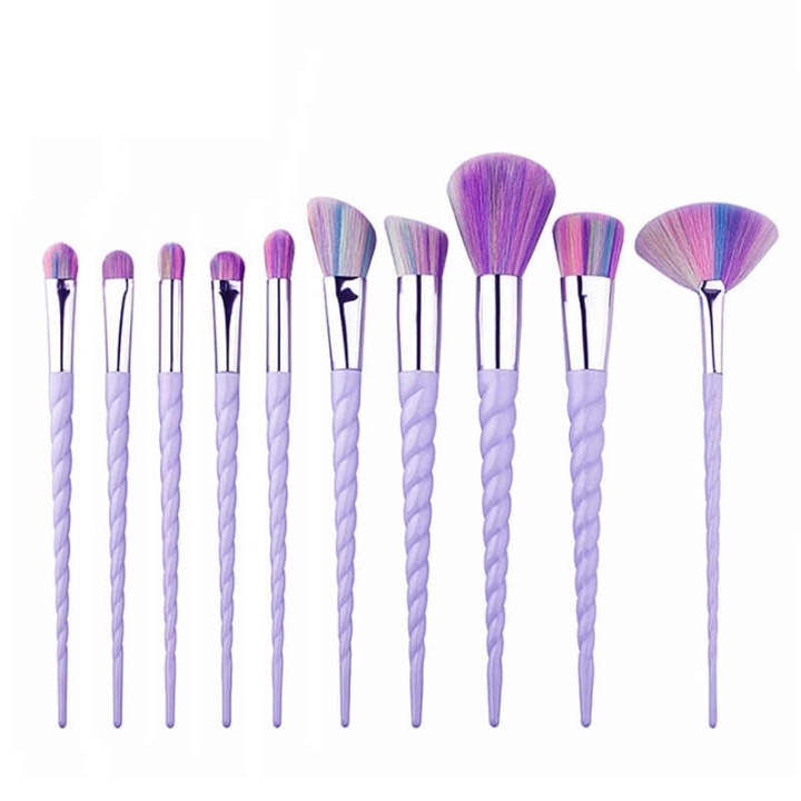 Professional gentle makeup brushes 10-Pack, Unicorn Purple in the group BEAUTY & HEALTH / Makeup / Tools & Make up set / Brushes at TP E-commerce Nordic AB (38-28412)