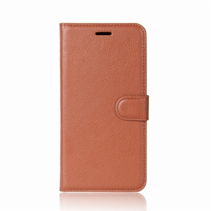 Wallet bag in imitation leather with card compartment, iPhone X, Brown in the group SMARTPHONE & TABLETS / Phone cases / Apple / iPhone X/XS / Wallet Case at TP E-commerce Nordic AB (38-28431)