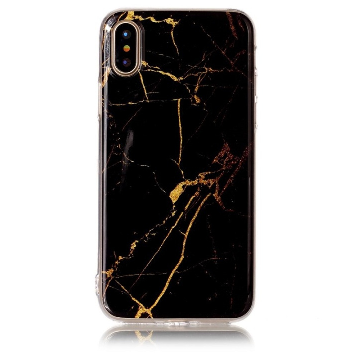 Soft TPU case for iPhone X/XS, Black, Gold, Marble in the group SMARTPHONE & TABLETS / Phone cases / Apple / iPhone X/XS / Cases at TP E-commerce Nordic AB (38-28463)