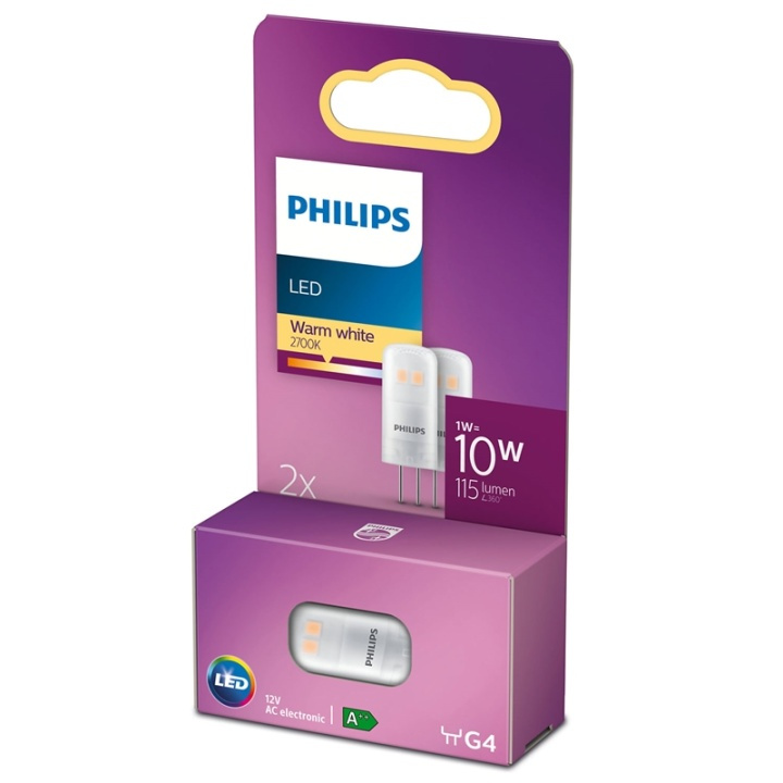 Philips 2-pack LED G4 Kapsel 10V 12W 1 in the group HOME ELECTRONICS / Lighting / LED lamps at TP E-commerce Nordic AB (38-28888)
