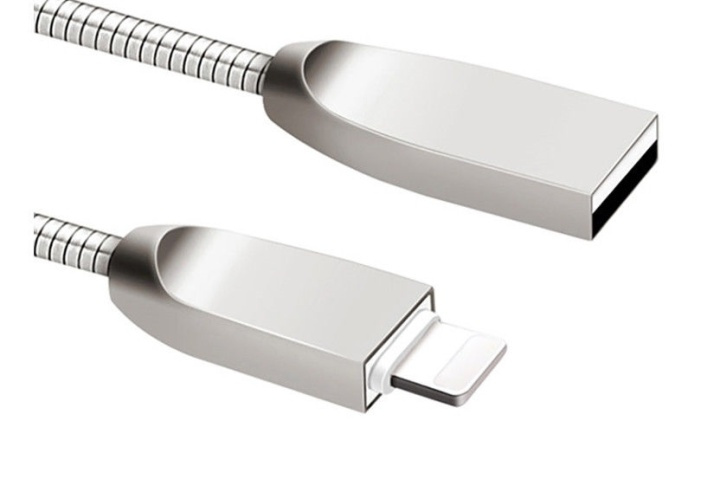 Lightning kabel, Metallklädd, 1 meter in the group SMARTPHONE & TABLETS / Chargers & Cables / Cables / Cables Lightning at TP E-commerce Nordic AB (38-29014)
