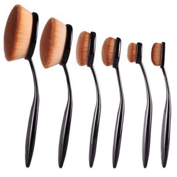 Fashion Oval Brush Set, Sminkborstar, 6-Pack in the group BEAUTY & HEALTH / Makeup / Tools & Make up set / Brushes at TP E-commerce Nordic AB (38-29063)