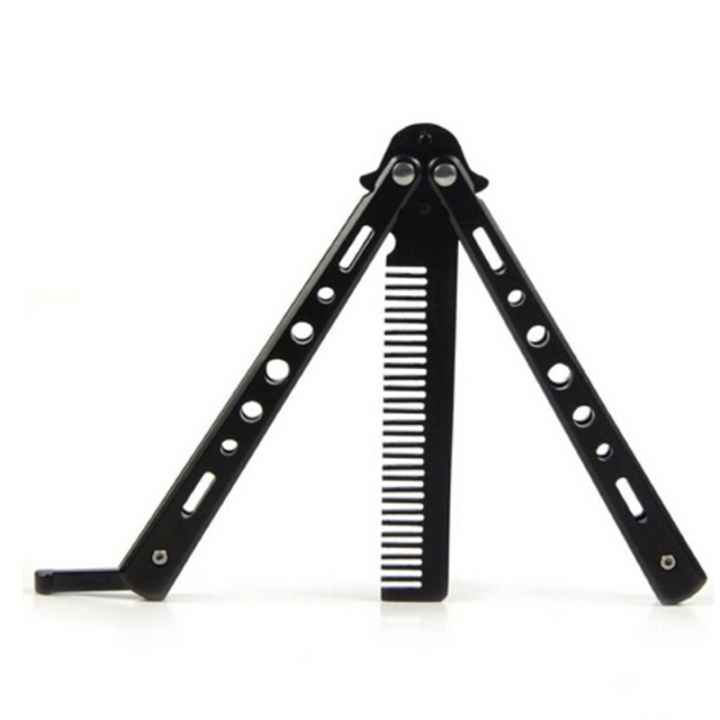 Butterfly comb, folding comb, Black Steel in the group TOYS, KIDS & BABY PRODUCTS / Toys / Fidget Spinners at TP E-commerce Nordic AB (38-29247)