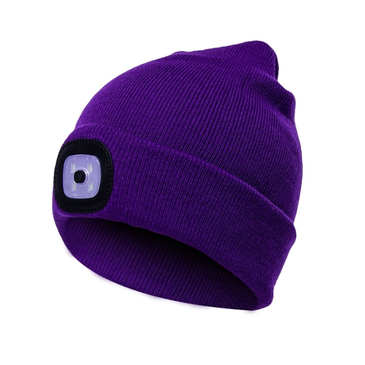 Hat with built-in LED light - purple in the group Sport, leisure & Hobby / Flashlights & Head lamps / Headlamps at TP E-commerce Nordic AB (38-29309)