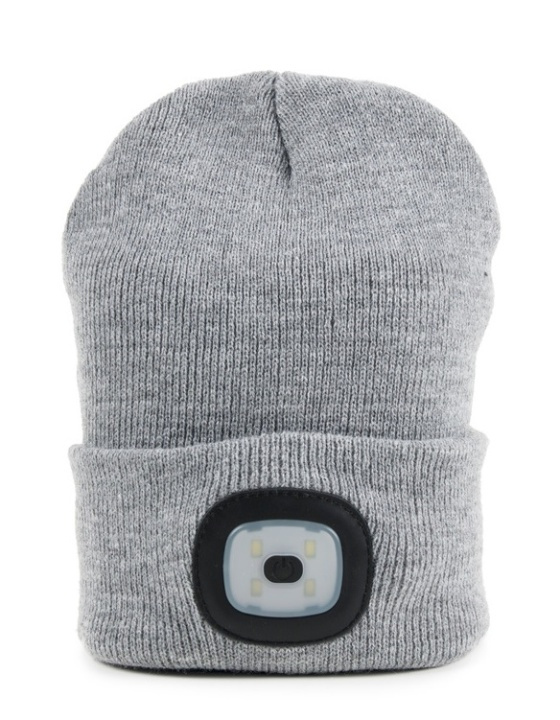 Hat with built-in LED light - grey in the group Sport, leisure & Hobby / Flashlights & Head lamps / Headlamps at TP E-commerce Nordic AB (38-29310)
