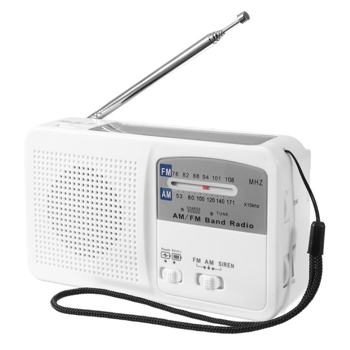 Multifunctional Crank Radio with LED Light - FM Radio, USB, Solar Power, Dynamo RD369 in the group HOME ELECTRONICS / Audio & Picture / Home cinema, Hifi & Portable / Radio & Alarm clocks / Radio at TP E-commerce Nordic AB (38-29407)