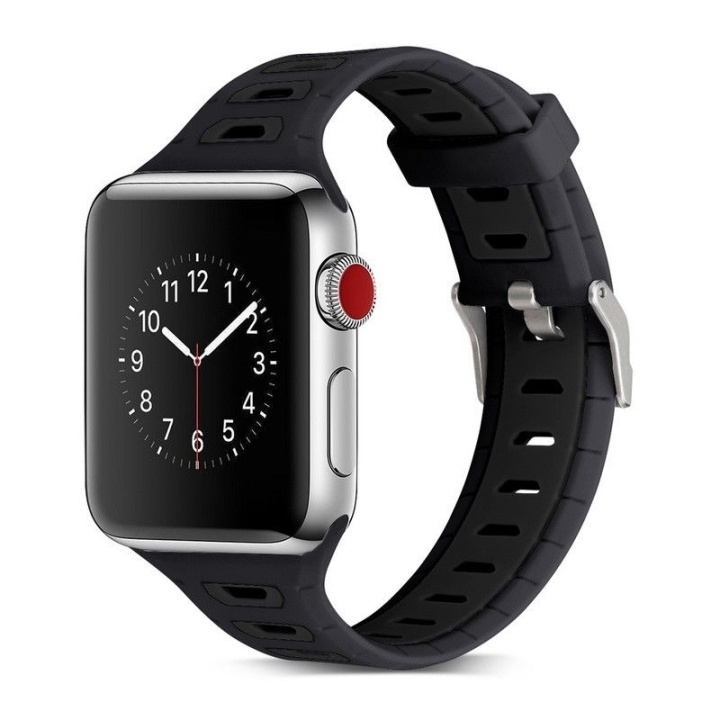 Silicone Watchband compatible with Apple Watch, 42mm, Sport, Black in the group SMARTPHONE & TABLETS / Excercise, home & leisure / Apple Watch & Accessories / Accessories at TP E-commerce Nordic AB (38-29812)
