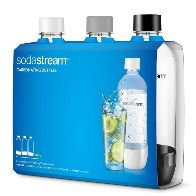 SodaStream PET-flaska 3 st 1L Sv/Vi/Si (1041300770) in the group HOME, HOUSEHOLD & GARDEN / Household appliances / Water & Juice / Carbonation machines / Accessories at TP E-commerce Nordic AB (38-31227)