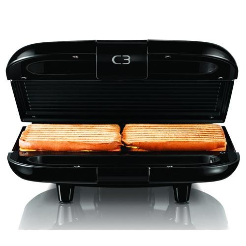 C3 Chiabatta 2 smörgåsgrill Sv (30-10720) in the group HOME, HOUSEHOLD & GARDEN / Household appliances / Toasters & Bread grills / Table grills & Raclette at TP E-commerce Nordic AB (38-31298)