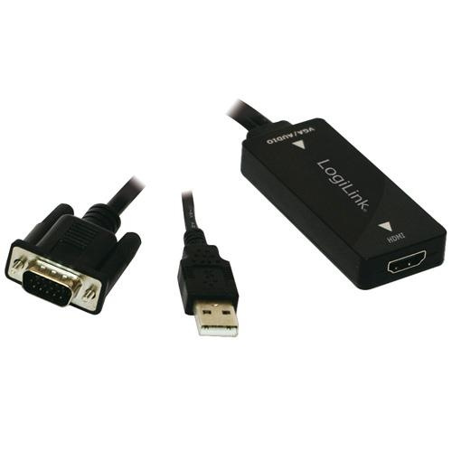 LogiLink VGA + USB-ljud -> HDMI (CV0060) in the group COMPUTERS & PERIPHERALS / Computer cables / VGA / Adapters at TP E-commerce Nordic AB (38-32565)