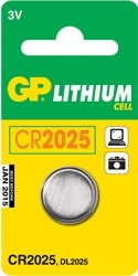 GP CR2025 3V 1-pack (GP2183) in the group HOME ELECTRONICS / Batteries & Chargers / Batteries / Button cell at TP E-commerce Nordic AB (38-33031)