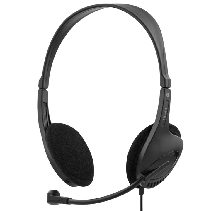 DELTACO headset, utanpåliggande, 32 Ohm, 2,5 m kabel, svart in the group HOME ELECTRONICS / Audio & Picture / Headphones & Accessories / Headphones at TP E-commerce Nordic AB (38-35143)