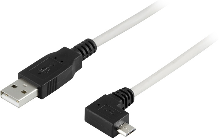 DELTACO USB 2.0 typ A till högervinklad Micro-B USB, 5-pin, 2m in the group COMPUTERS & PERIPHERALS / Computer cables / USB / Micro-USB / Cables at TP E-commerce Nordic AB (38-35226)