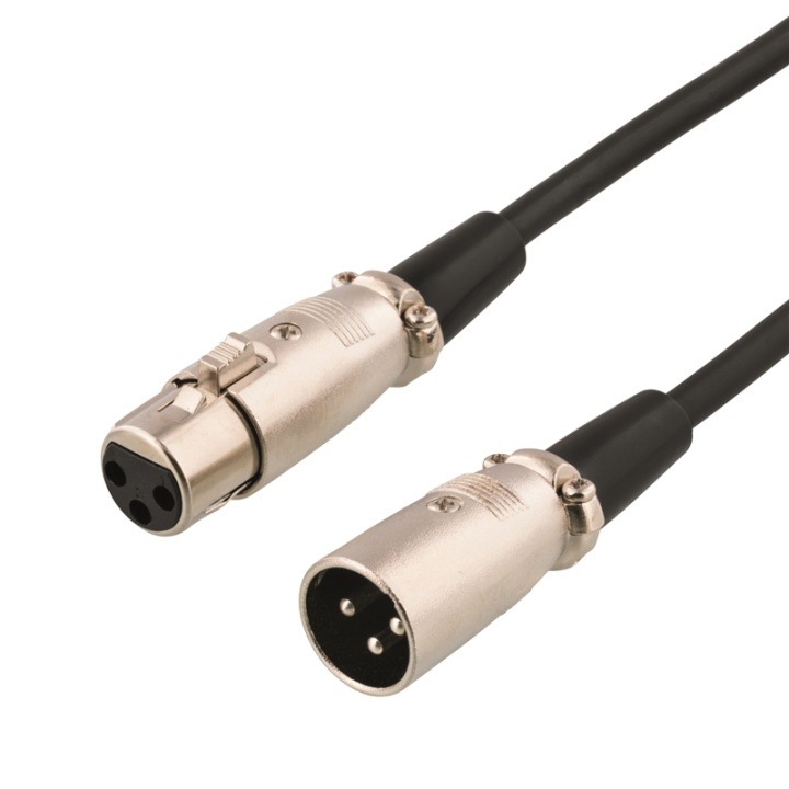 DELTACO XLR-ljudkabel, 3-pin ha - 3-pin ho, 10m, svart in the group HOME ELECTRONICS / Cables & Adapters / Audio Digital at TP E-commerce Nordic AB (38-35251)