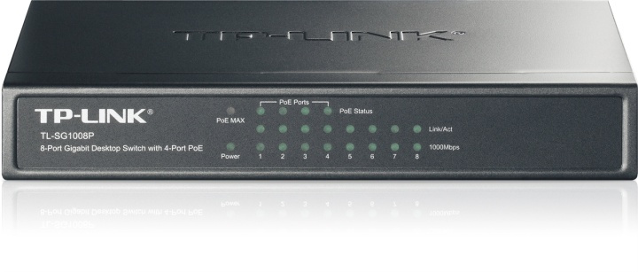 TP-LINK switch 8x10/100/1000Mbps, RJ45, 4xPoE, bordsmodell, svart in the group COMPUTERS & PERIPHERALS / Network / Switches / 10/100/1000Mbps at TP E-commerce Nordic AB (38-35312)