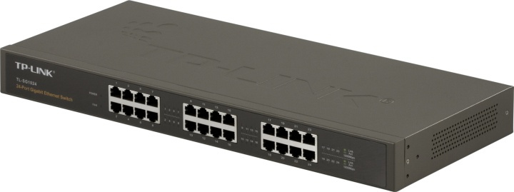 TP-LINK, nätverksswitch, 24-ports 10/100/1000Mbps, RJ45, metall, 19