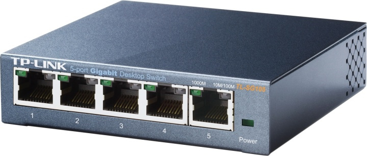 TP-LINK, nätverksswitch, 5-ports 10/100/1000Mbps, RJ45, metall in the group COMPUTERS & PERIPHERALS / Network / Switches / 10/100/1000Mbps at TP E-commerce Nordic AB (38-35332)