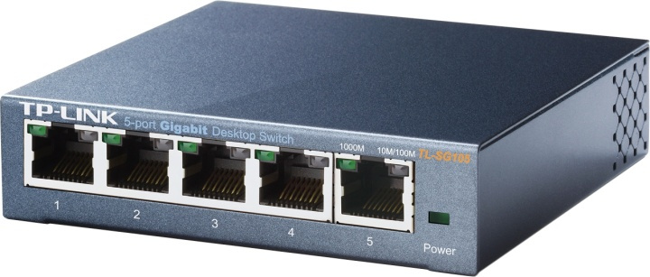 TP-LINK, nätverksswitch, 5-ports 10/100/1000Mbps, RJ45, metall in the group COMPUTERS & PERIPHERALS / Network / Switches at TP E-commerce Nordic AB (38-35332)