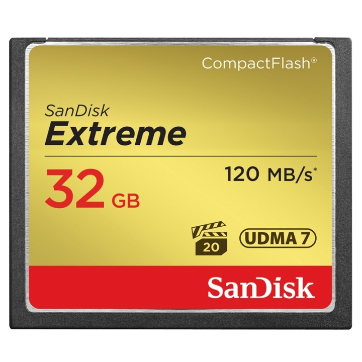 SANDISK Memorycard CF Extreme 32GB 120MB/s UDMA7 in the group HOME ELECTRONICS / Storage media / Memory cards / Compact Flash at TP E-commerce Nordic AB (38-36425)