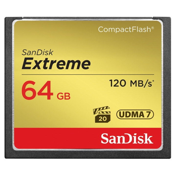 SANDISK Memorycard CF Extreme 64GB 120MB/s UDMA7 in the group HOME ELECTRONICS / Storage media / Memory cards / Compact Flash at TP E-commerce Nordic AB (38-36426)