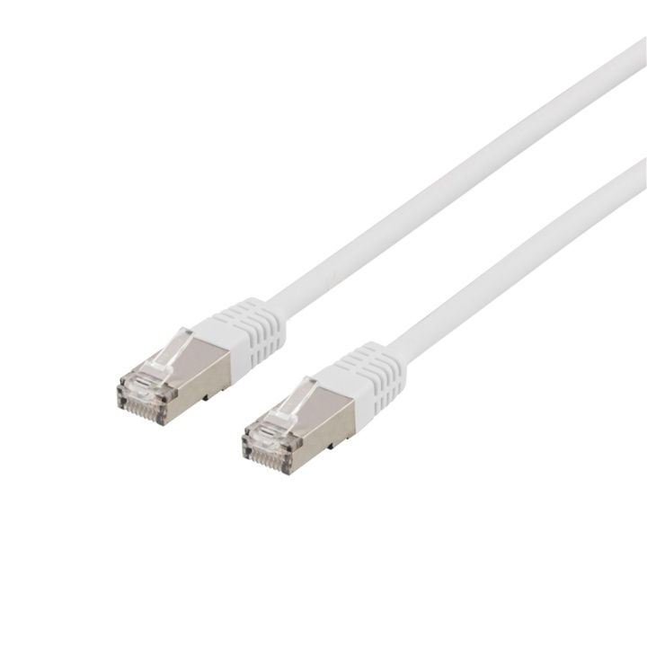 DELTACO U/FTP Cat6a patchkabel, LSZH, 0,5m, vit in the group COMPUTERS & PERIPHERALS / Computer cables / Network cables / Cat6 at TP E-commerce Nordic AB (38-36768)