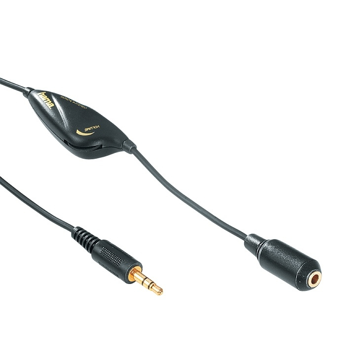 HAMA Kabel 3,5mm-3,5mm 3 m Hane-Hona Med Volymregl. TL in the group HOME ELECTRONICS / Cables & Adapters / Audio analog / 3.5 mm at TP E-commerce Nordic AB (38-37996)