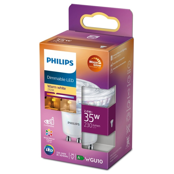 Philips LED GU10 Spot 35W Dimbar WarmG in the group HOME ELECTRONICS / Lighting / LED lamps at TP E-commerce Nordic AB (38-38757)