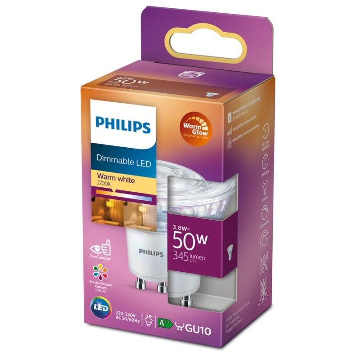 Philips LED GU10 Spot 50W Dimbar WarmG in the group HOME ELECTRONICS / Lighting / LED lamps at TP E-commerce Nordic AB (38-38798)