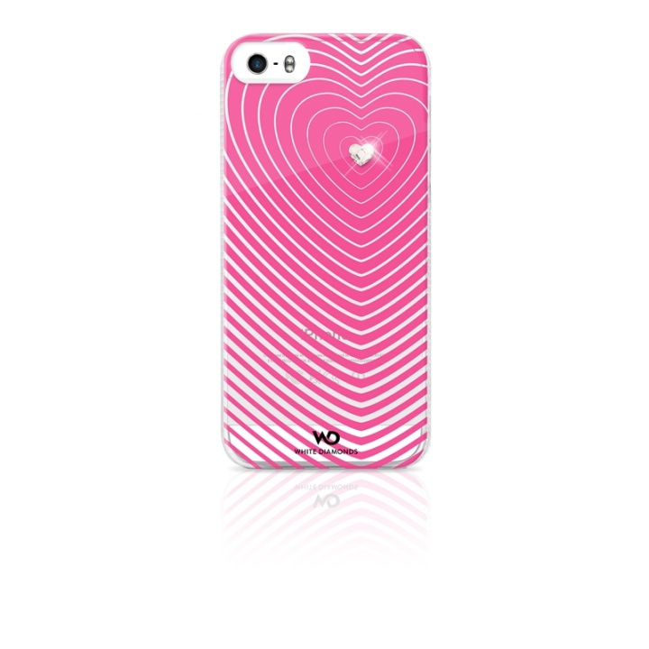 White Diamonds Heartbeat Mobile Phone Cover for Apple iPhone 5/5s, pink in the group SMARTPHONE & TABLETS / Phone cases / Apple / iPhone 5/5S/SE / Cases at TP E-commerce Nordic AB (38-38817)