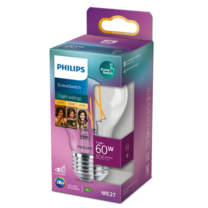 Philips LED SceneSwitch E27 Normal 60- in the group HOME ELECTRONICS / Lighting / LED lamps at TP E-commerce Nordic AB (38-38869)