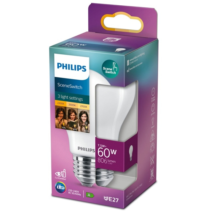 Philips LED SceneSwitch E27 Normal 60- in the group HOME ELECTRONICS / Lighting / LED lamps at TP E-commerce Nordic AB (38-38879)