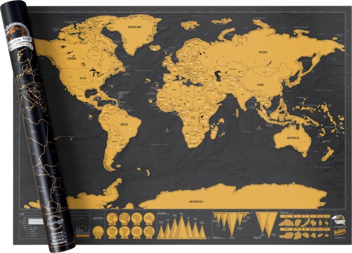 XXL Scratch Map - World map where you scratch off the countries you have visited. in the group Sport, leisure & Hobby / Fun stuff / Smart home at TP E-commerce Nordic AB (38-39830)