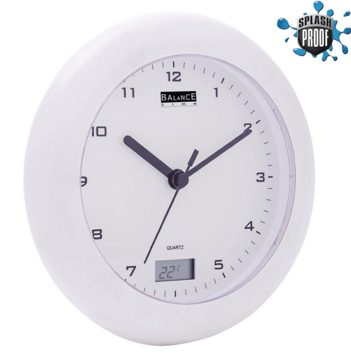 Balance Bathroom Clock / Thermometer 17 cm Analogue White in the group HOME, HOUSEHOLD & GARDEN / Watches & Counters / Wall clocks at TP E-commerce Nordic AB (38-40040)