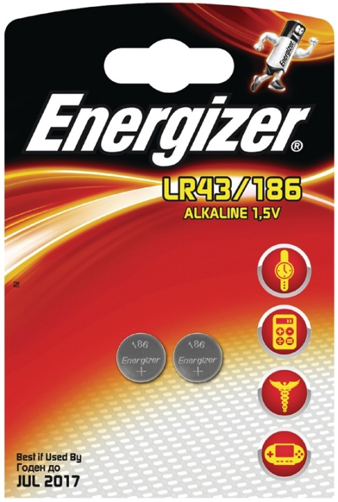 Energizer Alkaline Battery LR43 | 1.5 V | 2-Blister in the group HOME ELECTRONICS / Batteries & Chargers / Batteries / Button cell at TP E-commerce Nordic AB (38-40434)