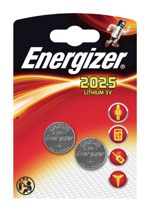 Energizer Lithium Button Cell Battery CR2025 | 3 V DC | 2-Blister | Silver in the group HOME ELECTRONICS / Batteries & Chargers / Batteries / Button cell at TP E-commerce Nordic AB (38-40468)