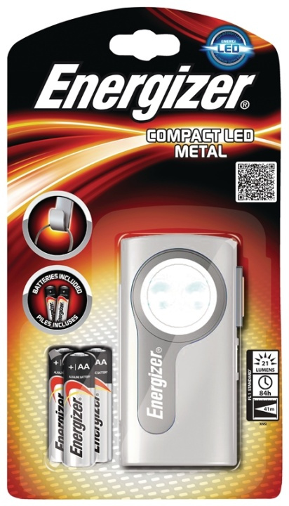 Energizer Compact Led Metal, Inclusive 2x AA batt in the group Sport, leisure & Hobby / Flashlights & Head lamps / Flashlights at TP E-commerce Nordic AB (38-40474)