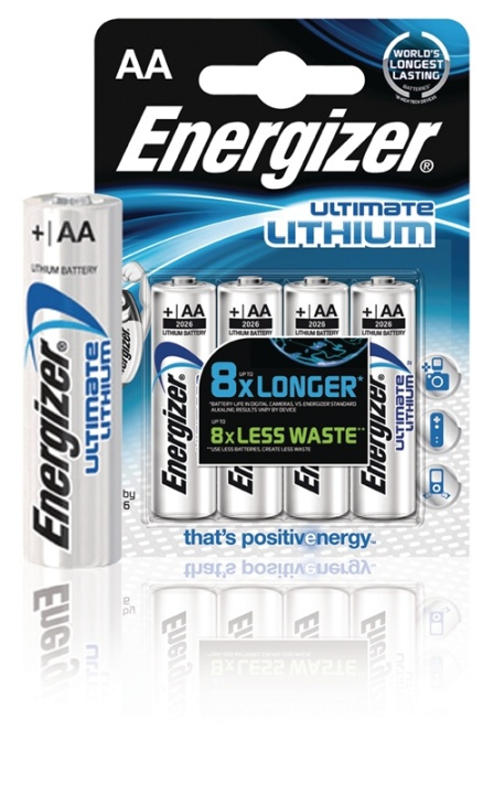 Energizer Lithium Battery AA | 1.5 V DC | 3000 mAh | 4-Blister | Silver in the group HOME ELECTRONICS / Batteries & Chargers / Batteries / Other at TP E-commerce Nordic AB (38-40503)