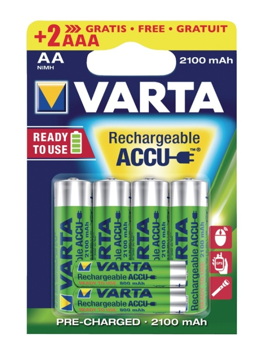 Varta Rechargeable NiMH Battery AA | 1.2 V DC | 2100 mAh | 6-Blister in the group HOME ELECTRONICS / Batteries & Chargers / Rechargable batteries / AA at TP E-commerce Nordic AB (38-41935)