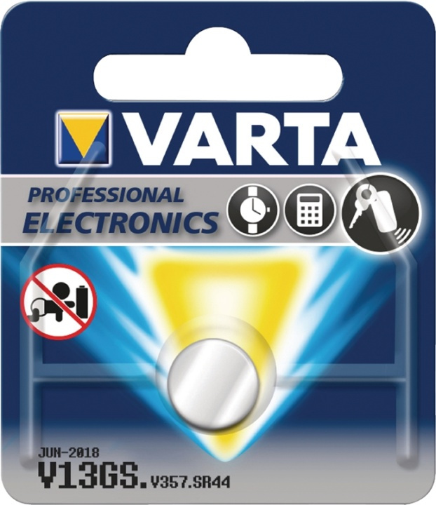 Varta Silver-Oxide Battery SR44 | 1.55 V DC | 155 mAh | 1-Blister | Watch | Silver in the group HOME ELECTRONICS / Batteries & Chargers / Batteries / Button cell at TP E-commerce Nordic AB (38-41960)