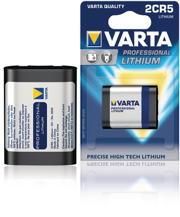 Varta Lithium Battery 2CR5 | 6 V DC | 1400 mAh | 1-Blister | Grey / Silver in the group HOME ELECTRONICS / Batteries & Chargers / Batteries / Button cell at TP E-commerce Nordic AB (38-41962)