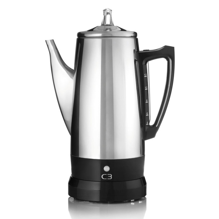 C3 Perkolator Rostfri stål 12kp in the group HOME, HOUSEHOLD & GARDEN / Household appliances / Coffee makers and accessories / Drip coffee makers at TP E-commerce Nordic AB (38-42853)