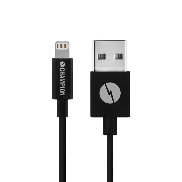 Champion Ladd&Synk kab Lightning 1m Sva in the group SMARTPHONE & TABLETS / Chargers & Cables / Cables / Cables Lightning at TP E-commerce Nordic AB (38-43094)