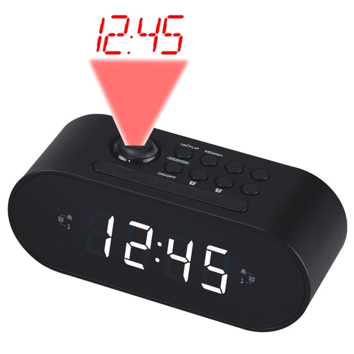 Denver Klockradio med projektion, Svart in the group HOME ELECTRONICS / Audio & Picture / Home cinema, Hifi & Portable / Radio & Alarm clocks / Clock radio at TP E-commerce Nordic AB (38-43298)