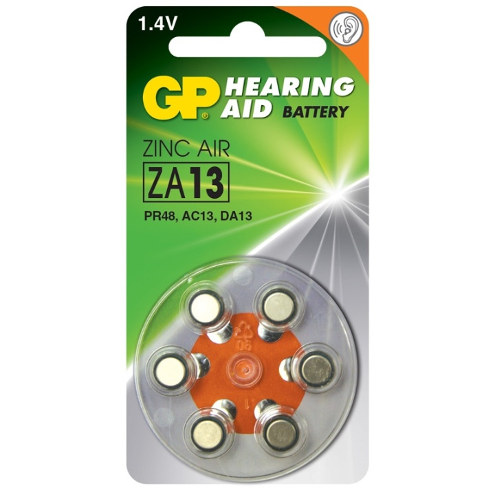 GP ZA 13-D6 Hörapparatsbatteri in the group HOME ELECTRONICS / Batteries & Chargers / Batteries / Hearing aid batteries at TP E-commerce Nordic AB (38-43446)