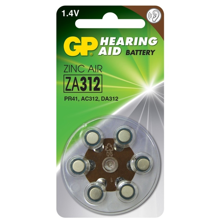 GP ZA 312 Hörapparatsbatteri 6-p in the group HOME ELECTRONICS / Batteries & Chargers / Batteries / Hearing aid batteries at TP E-commerce Nordic AB (38-43447)