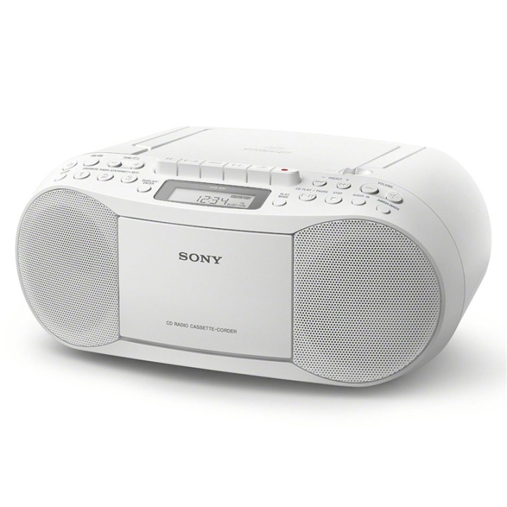 Sony Boombox CD/Kassett/Radio Vit in the group HOME ELECTRONICS / Audio & Picture / Home cinema, Hifi & Portable / Compact stereo & Record players at TP E-commerce Nordic AB (38-45487)