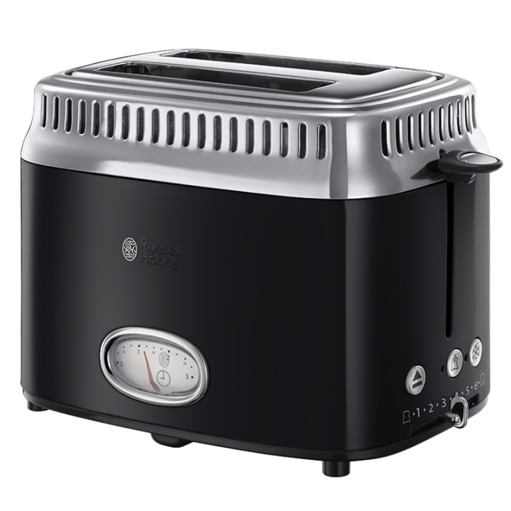Russell Hobbs Brödrost 2 skivors Retro Svart in the group HOME, HOUSEHOLD & GARDEN / Household appliances / Toasters & Bread grills / Toasters at TP E-commerce Nordic AB (38-46661)