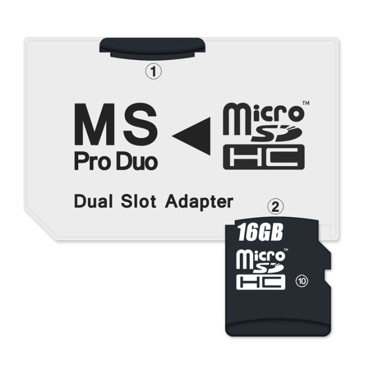 MS Pro Duo Adapter för 2 x MicroSD in the group HOME ELECTRONICS / Game consoles & Accessories / Sony PlayStation Vita at TP E-commerce Nordic AB (38-4680)