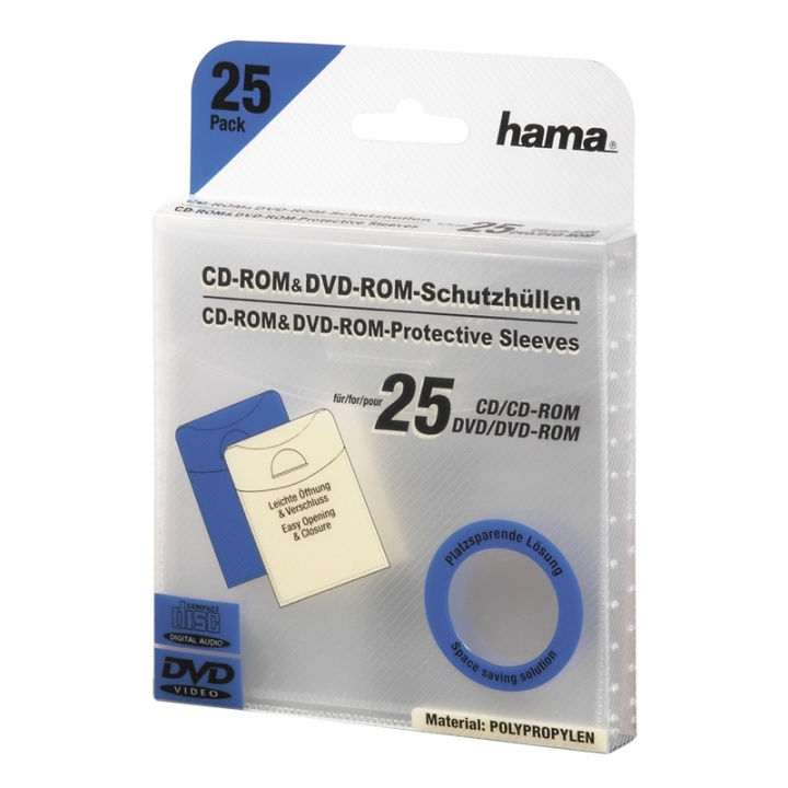 Hama CD DVD-Ficka I PP Transparent 25-Pack in the group HOME ELECTRONICS / Storage media / CD/DVD/BD-Discs / CD/DVD storage at TP E-commerce Nordic AB (38-47286)